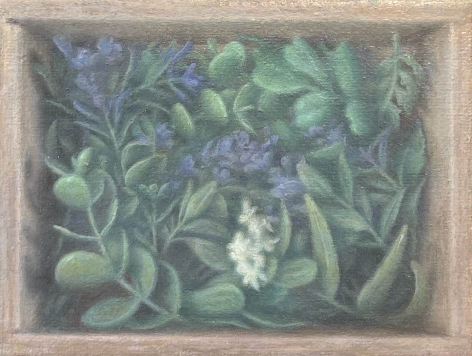 緑の箱 / A box with Green / 2026 / キャンバスに油彩 / 10.0×13.0cm